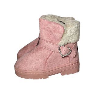 dELiAs Toddler Girls Easy Pull On Ankle Microsuede Winter Boots | Blush …
